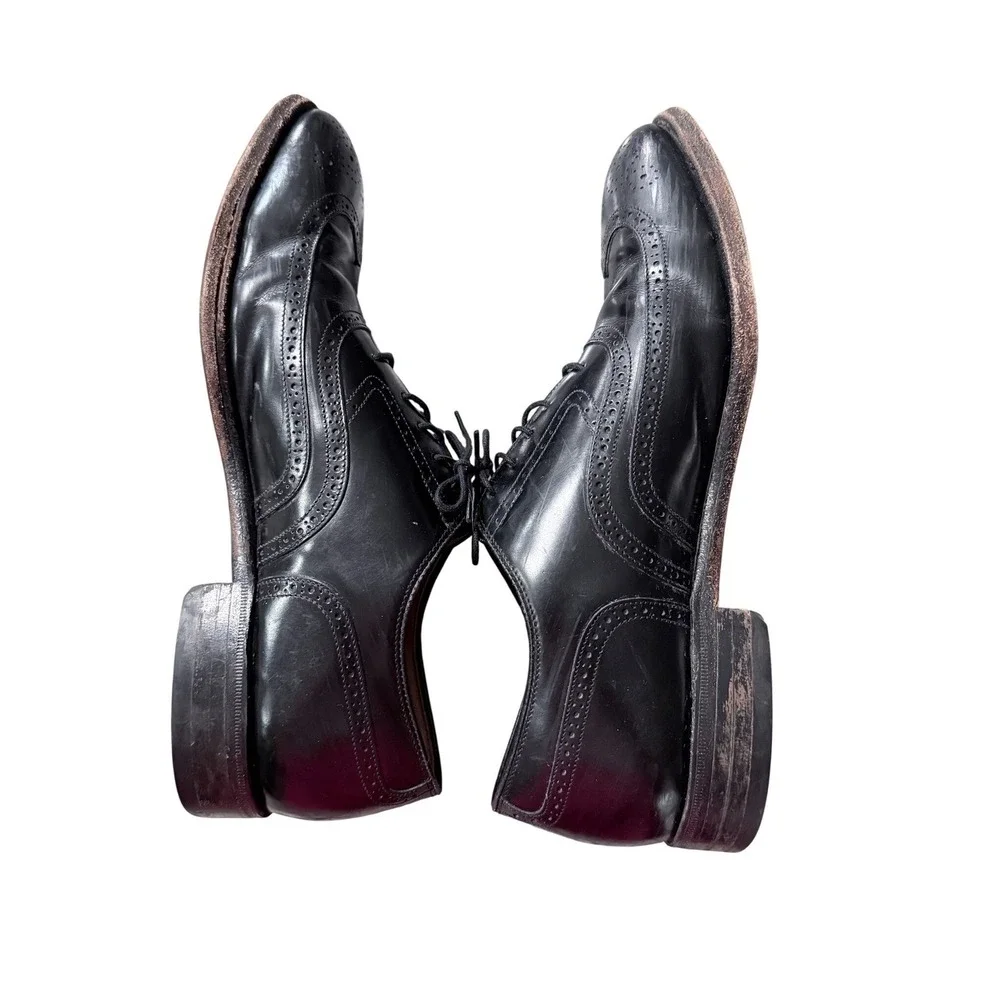 Johnston & Murphy Black Leather Wingtip Oxford Dress Shoes Men's‎ 8.5 D/B 90829